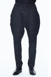 Schwarze übergroße Gothic-Hose mit Jacquardmuster und Druckknopfverschluss für Herren